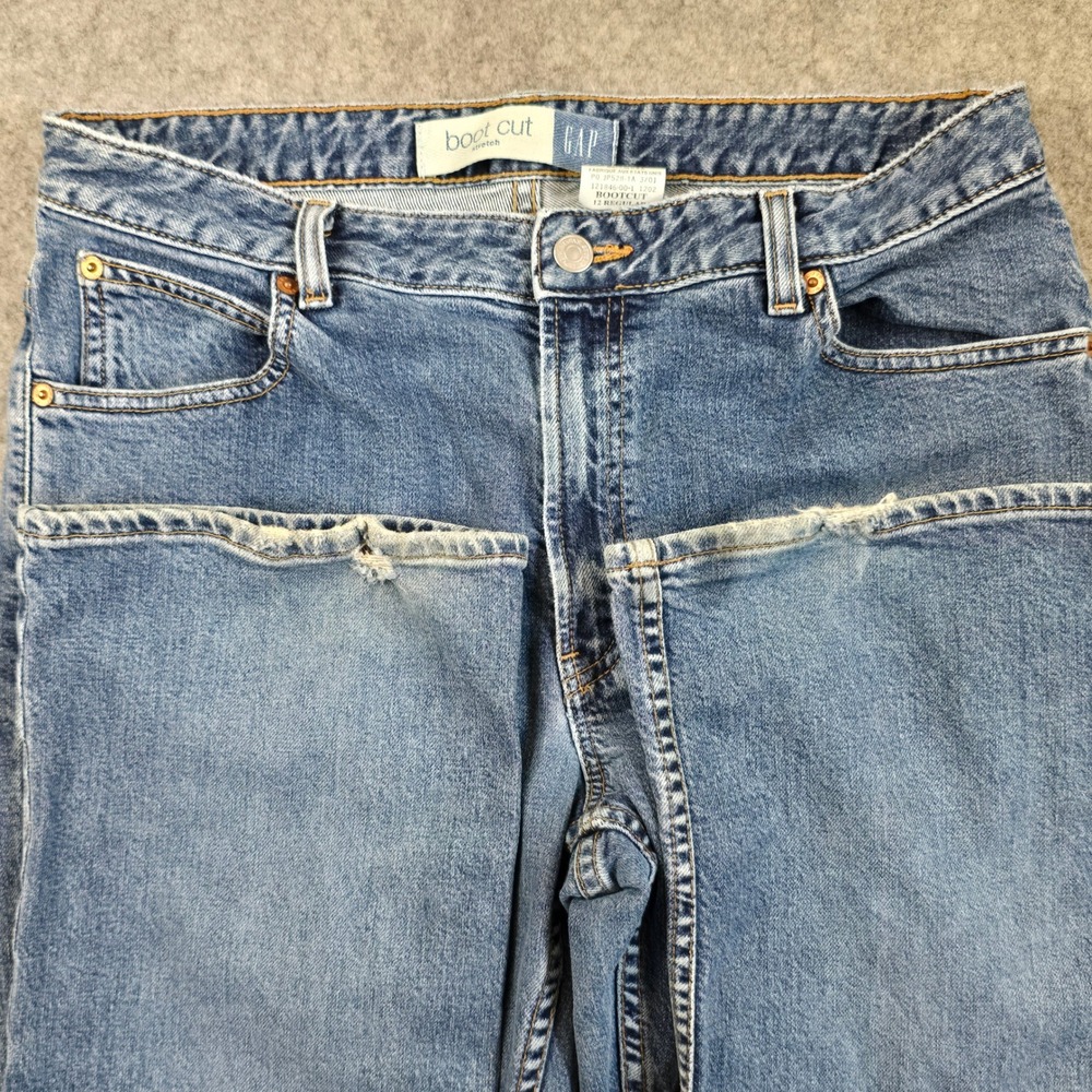 Gap Bootcut Jeans Womens 12 Regular Blue Stretch Made in USA Denim
